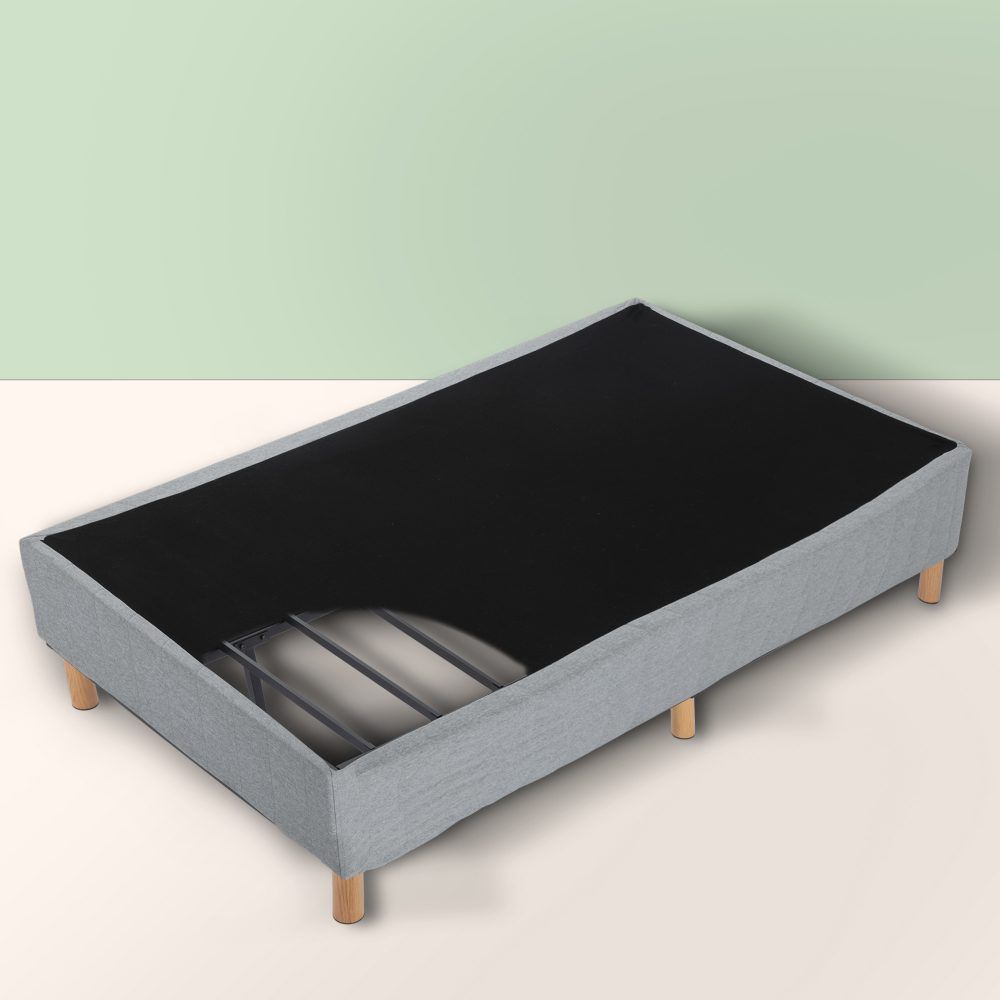 Metal Bedframe Mattress Foundation (Light Grey)  Double