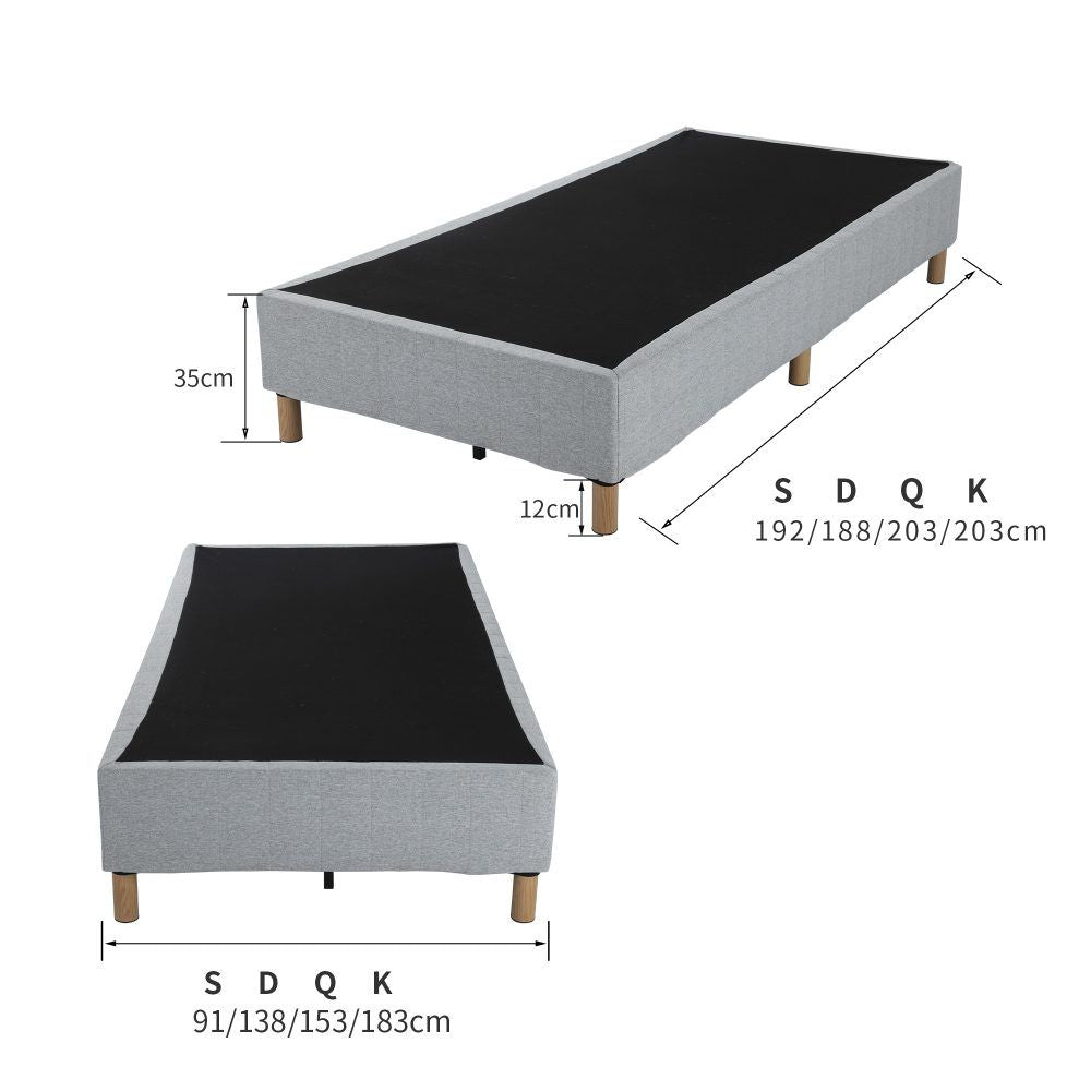 Metal Bedframe Mattress Foundation (Light Grey)  Double