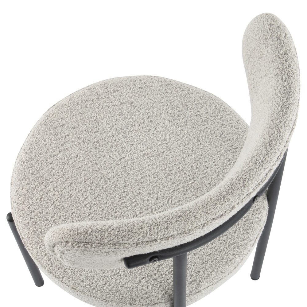 Luxe Boucle Cushioned Elsa Dining Chairs in White Quartz