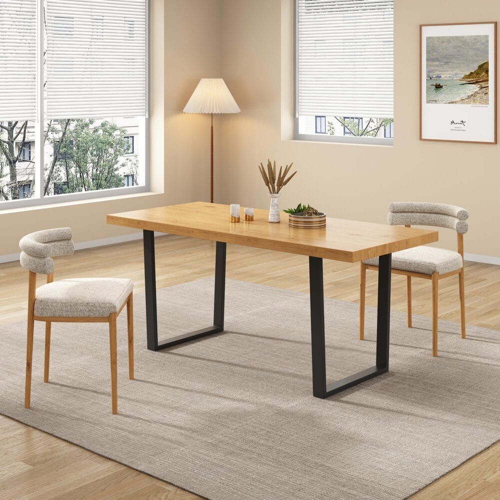 Venice Rectangular Dining Table 170cm Natural Bedworld