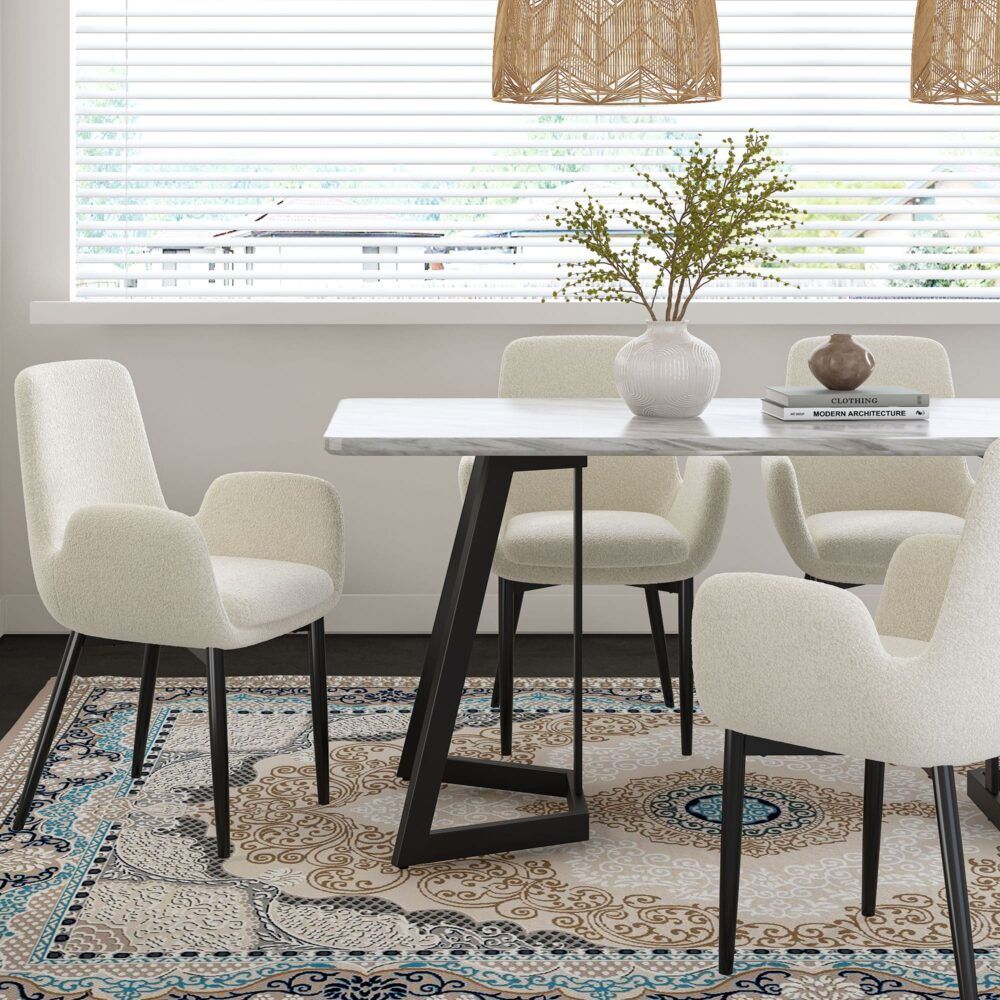 Rectangular Marble-Effect Table Bedworld