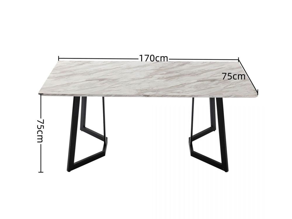 Rectangular Marble-Effect Table Bedworld