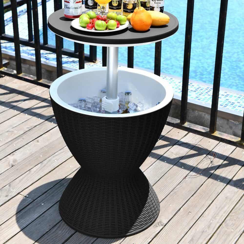 Garden Ice Cooler Table (Black) Bedworld
