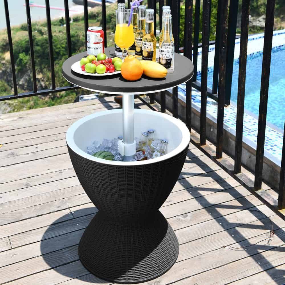 Garden Ice Cooler Table (Black) Bedworld