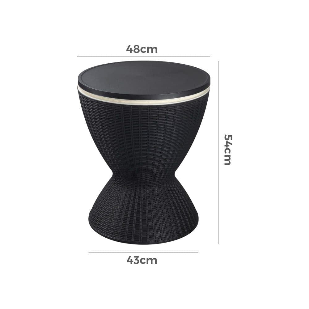 Garden Ice Cooler Table (Black) Bedworld