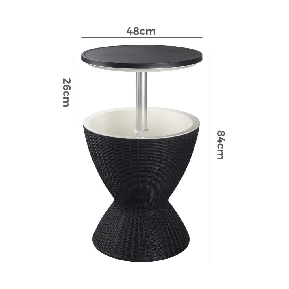 Garden Ice Cooler Table (Black) Bedworld