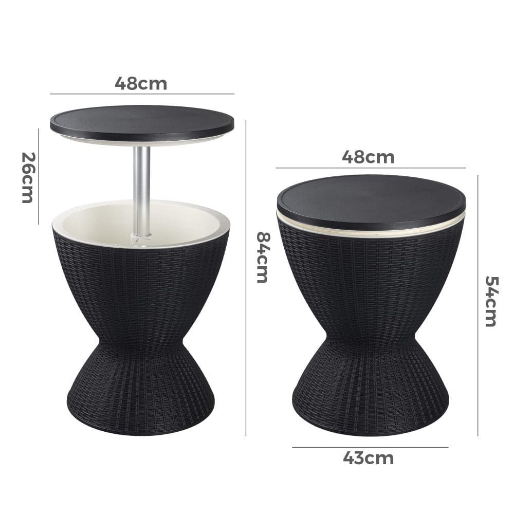 Garden Ice Cooler Table (Black) Bedworld