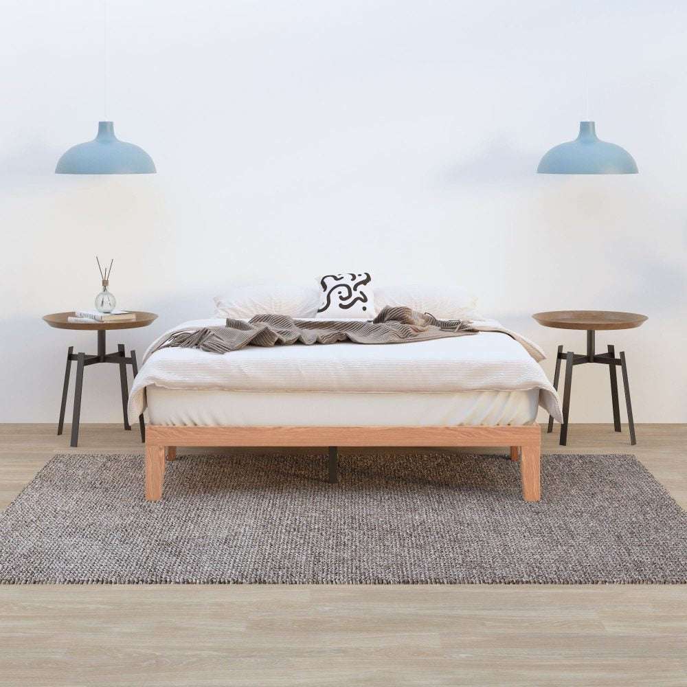 Warm Wooden Natural Bed Base Frame – Double