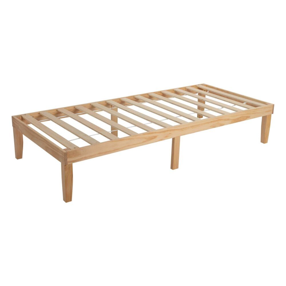 Single Size Warm Wooden Natural Bed Base Frame  King Single