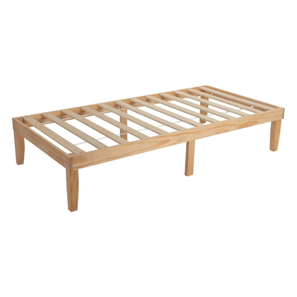 Single Size Warm Wooden Natural Bed Base Frame  King Single