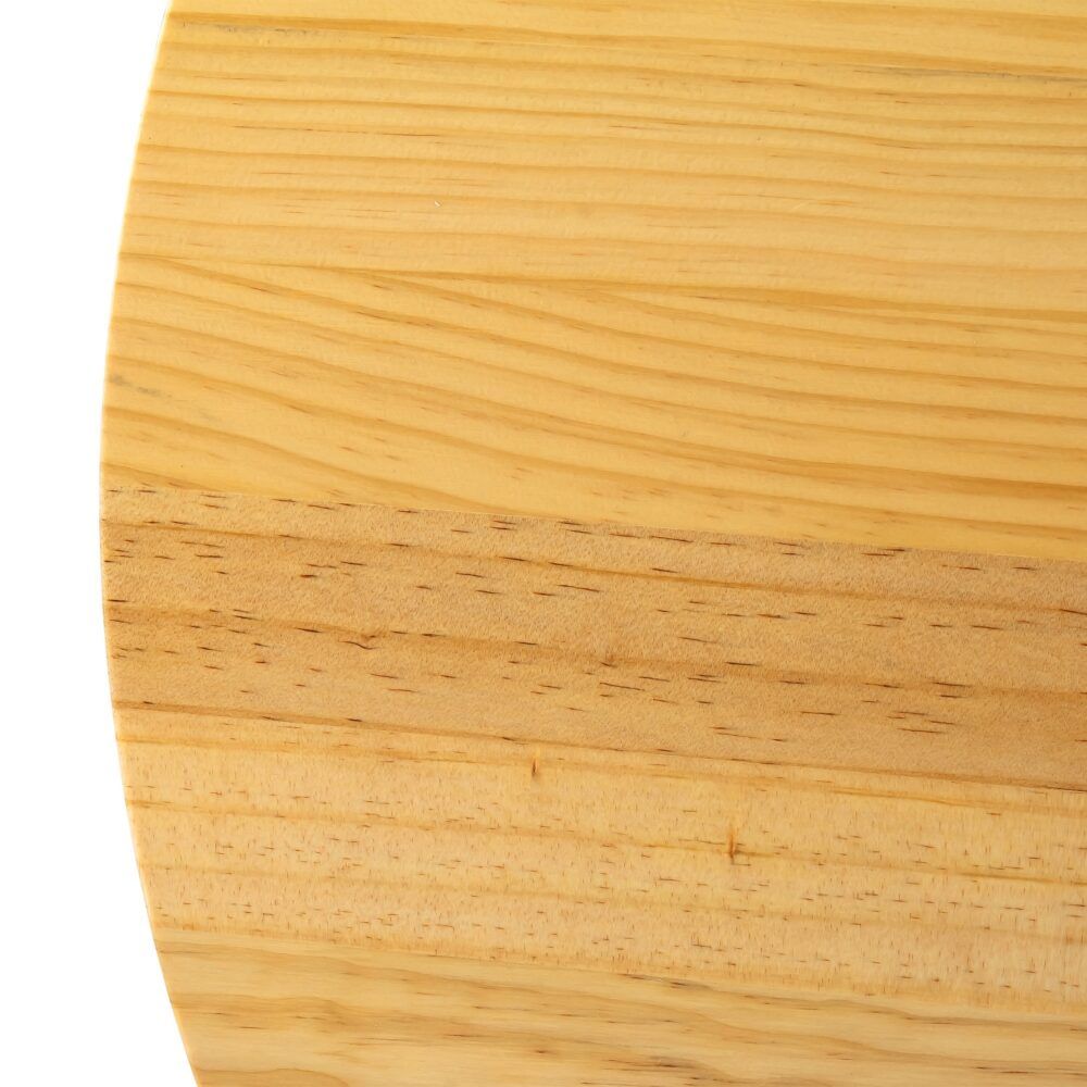 Natural wood coffee table tabletop edge with visible grain and texture