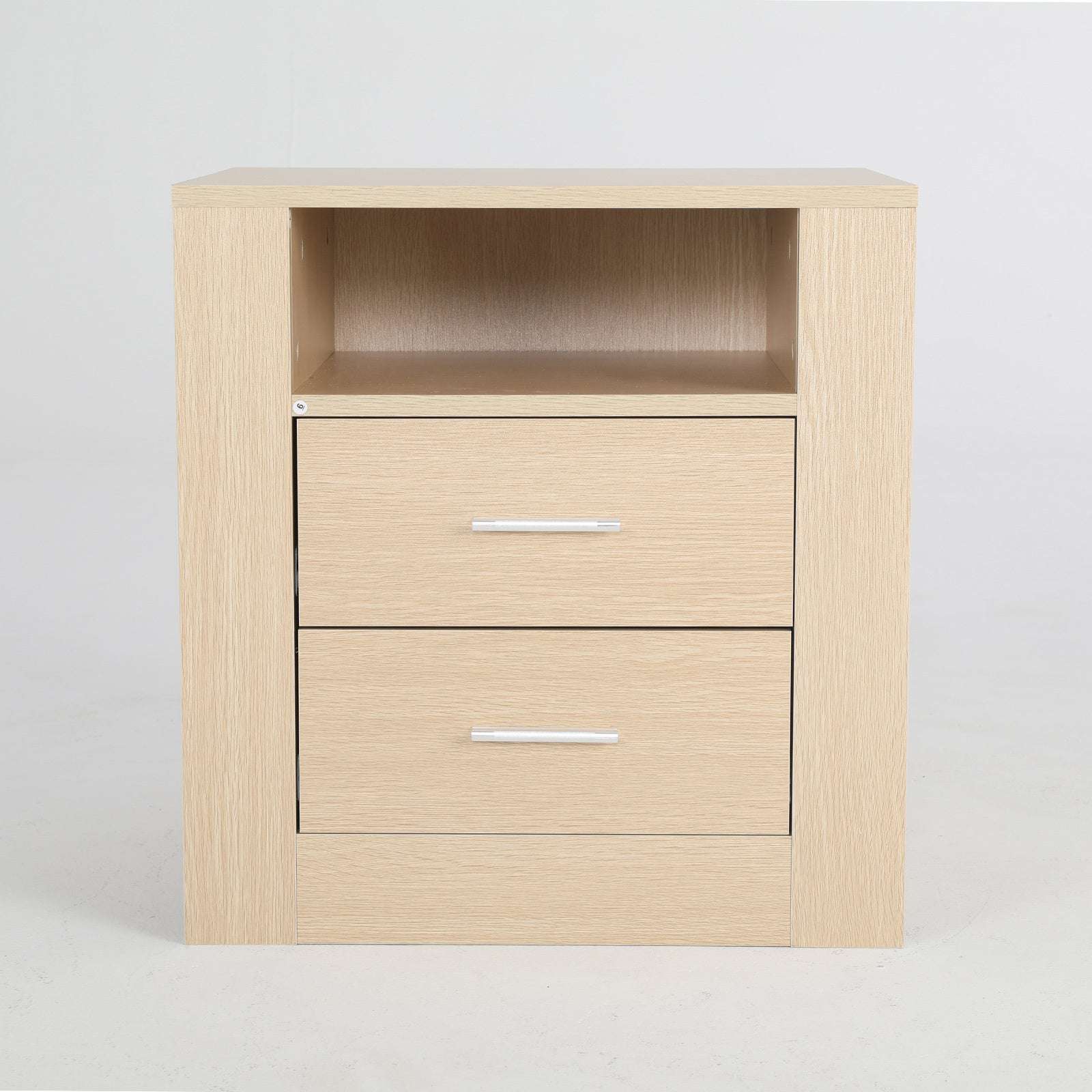 2X Bedside Table Side Storage Cabinet Nightstand Bedroom 2 Drawer 1 Shelf ZURI OAK