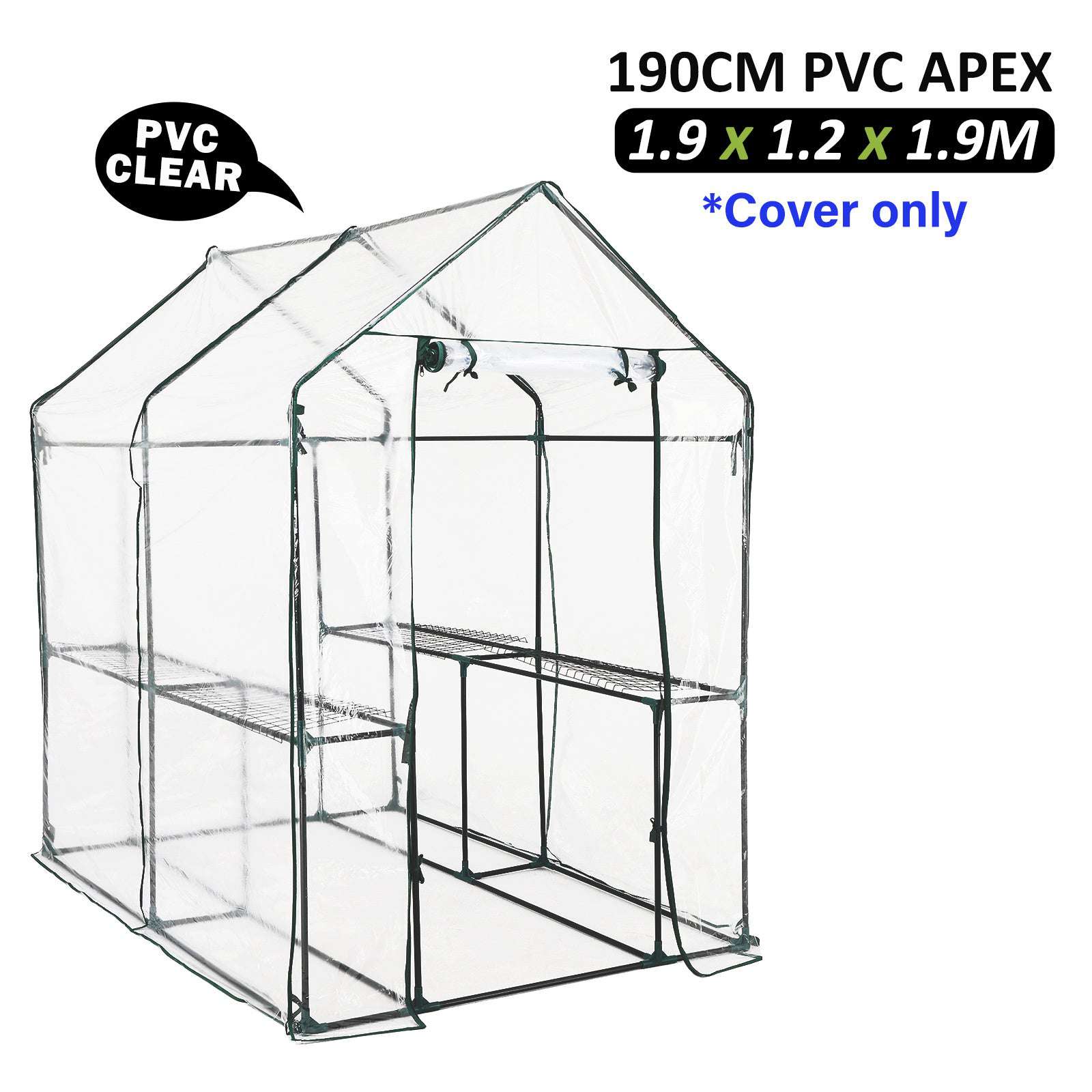 Home Ready Apex 190cm Garden Greenhouse Shed PVC Cover