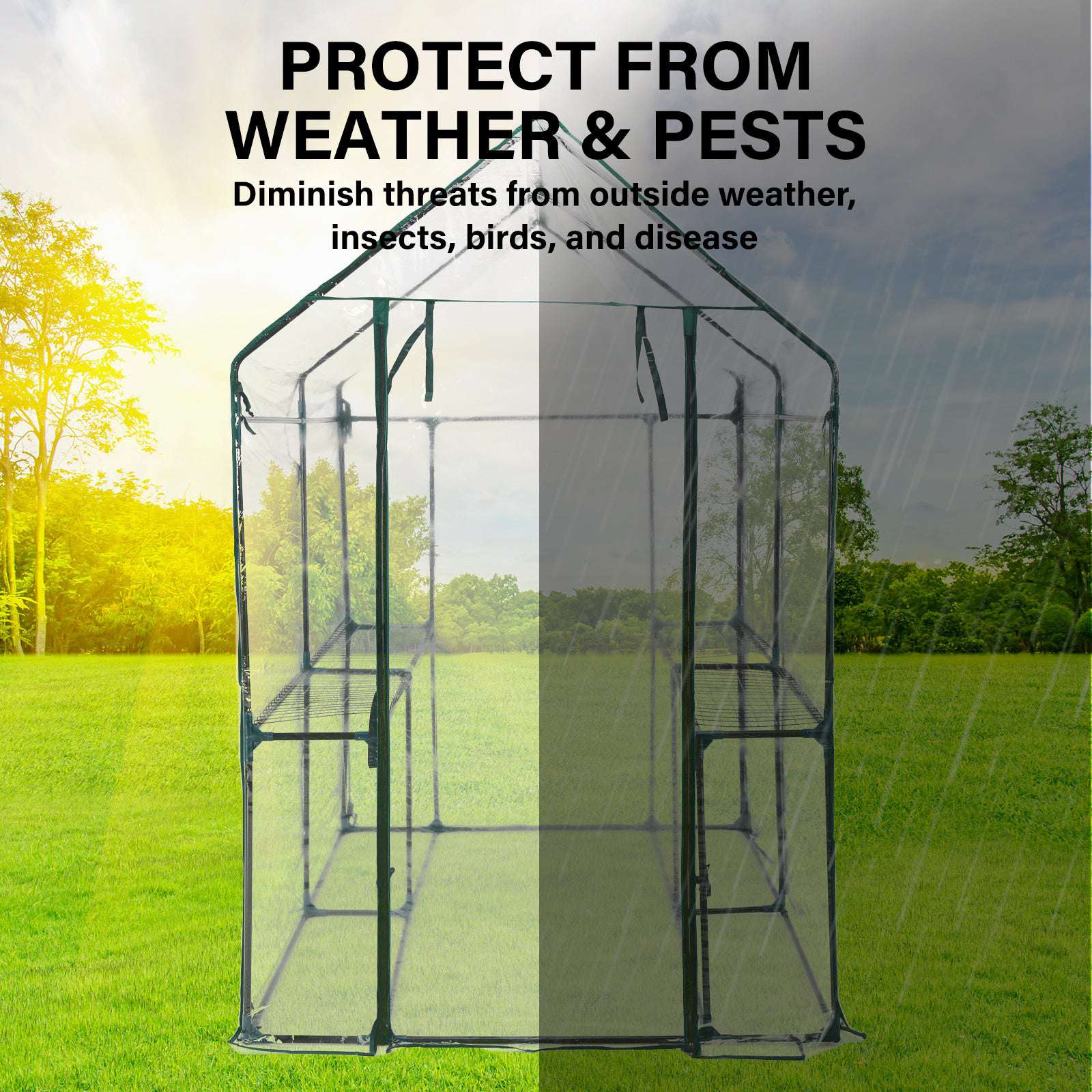 Home Ready Apex 190cm Garden Greenhouse Shed PVC Cover