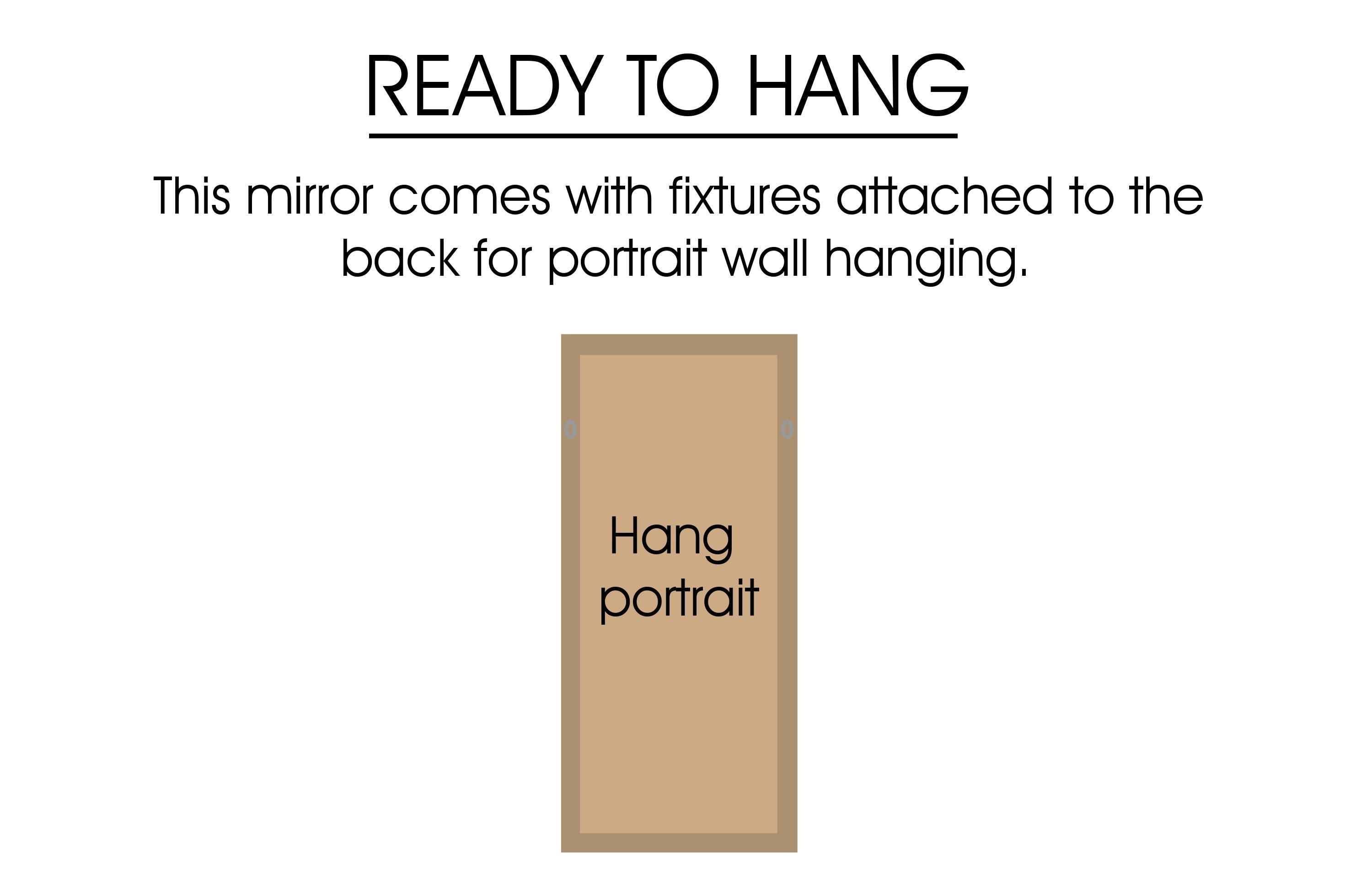 Round wall mirror with attached back fixtures for hanging