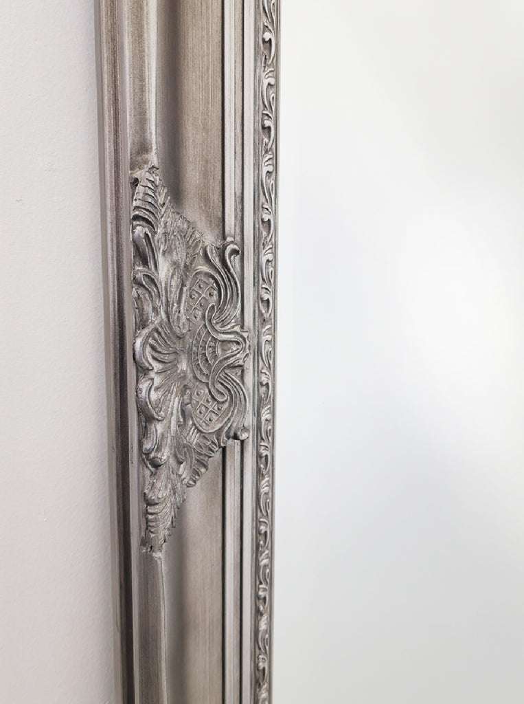 French Provincial Ornate Mirror - ANTIQUE SILVER-