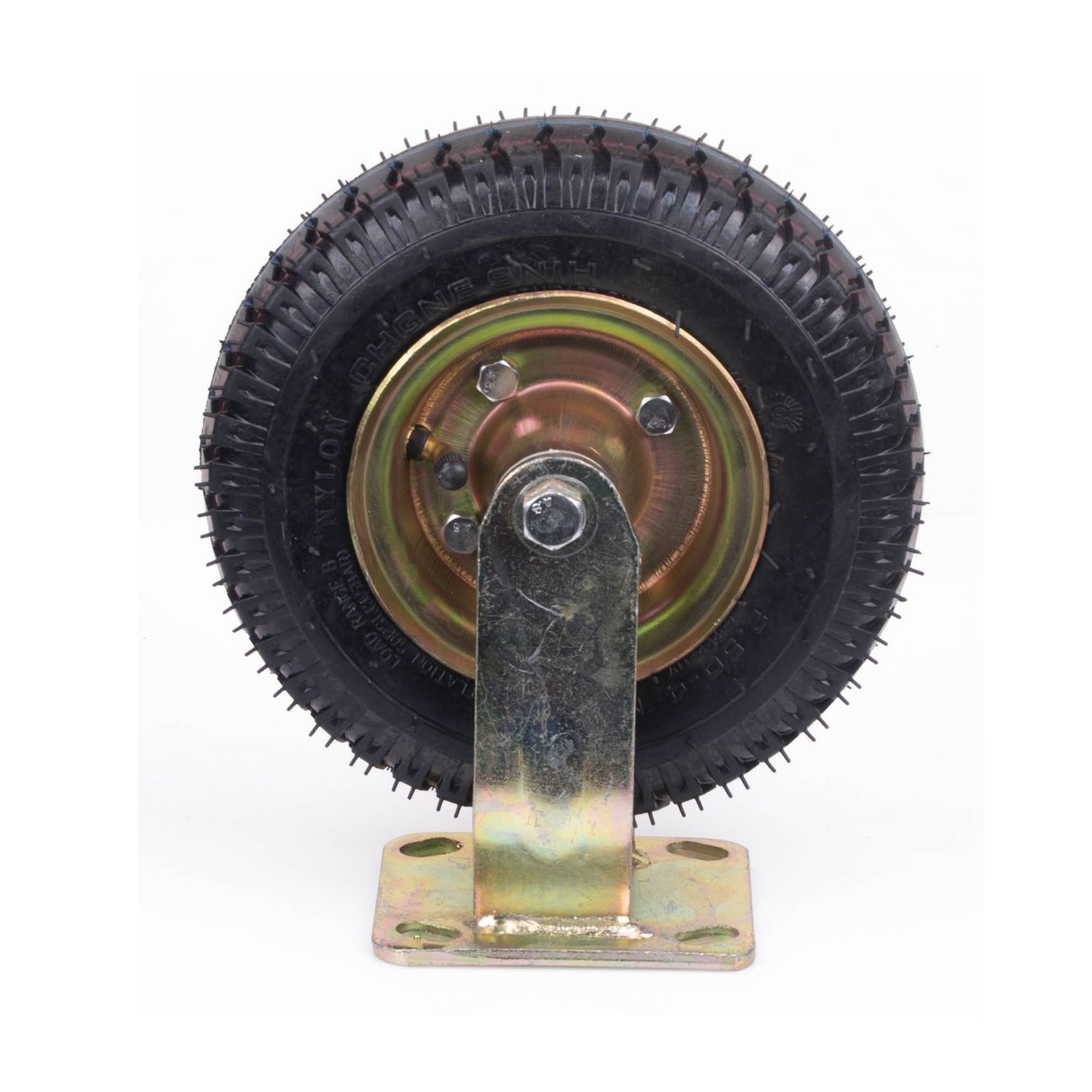 8 inch pneumatic caster wheel with fixed steel mounting plate