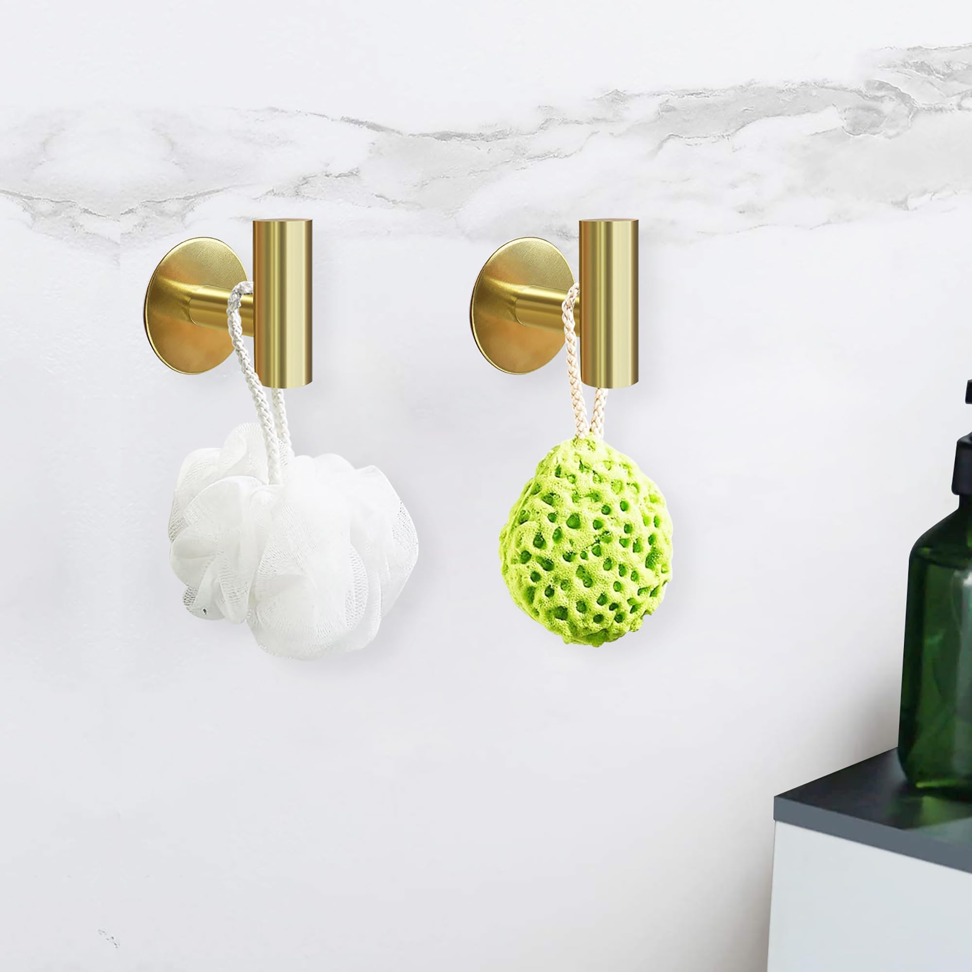 Adhesive Bathroom Towel Hooks Holder Cloth Hanger Hook Door Hanger Gold