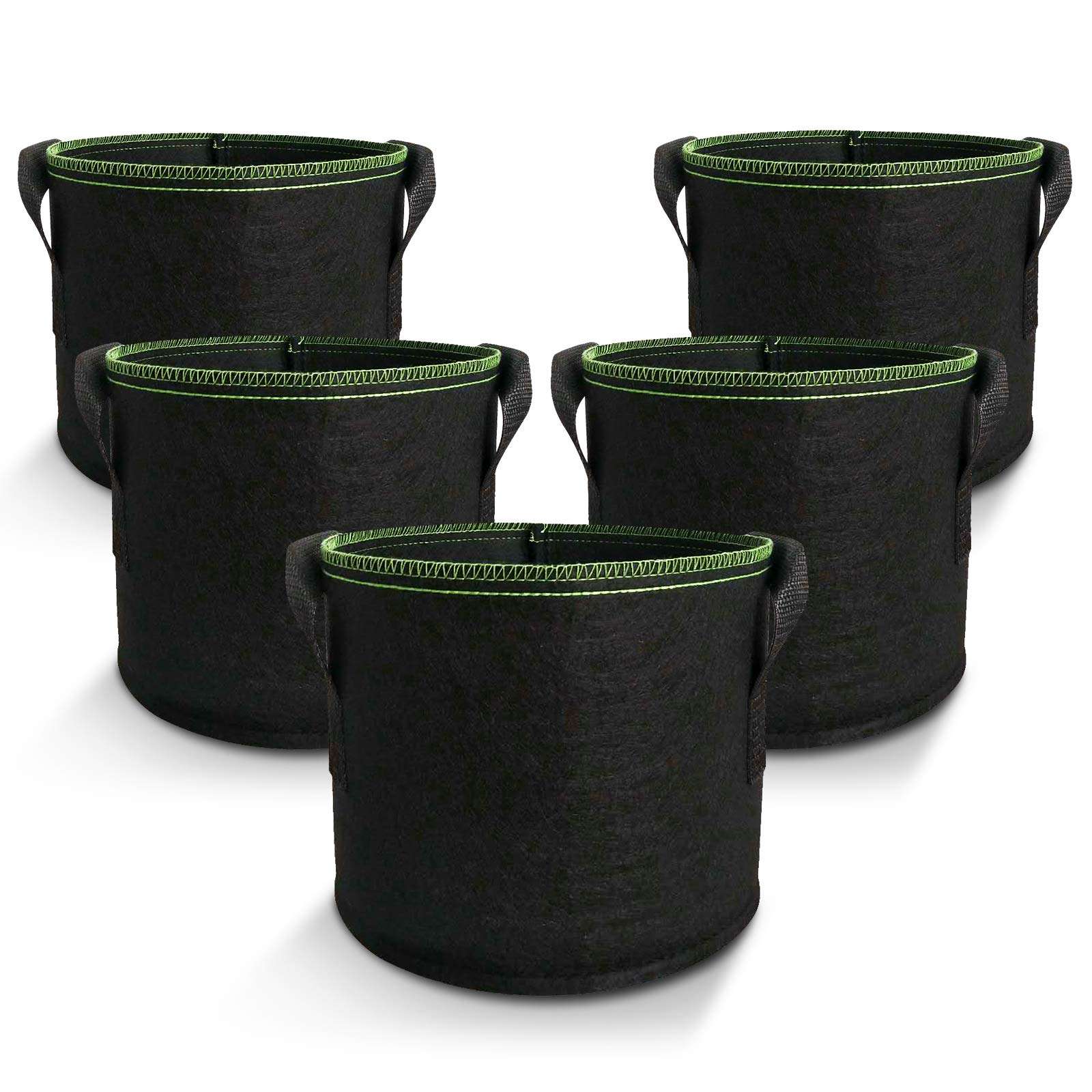 5-Pack 10 Gallons Plant Grow Bag Flower Container Pots