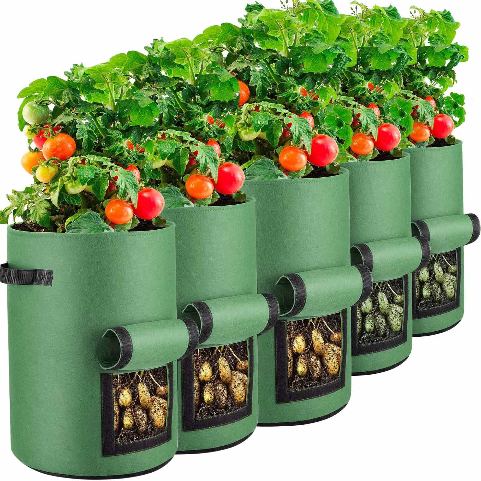 5-Pack 5 Gallons Plant Grow Bag Potato Container Pots