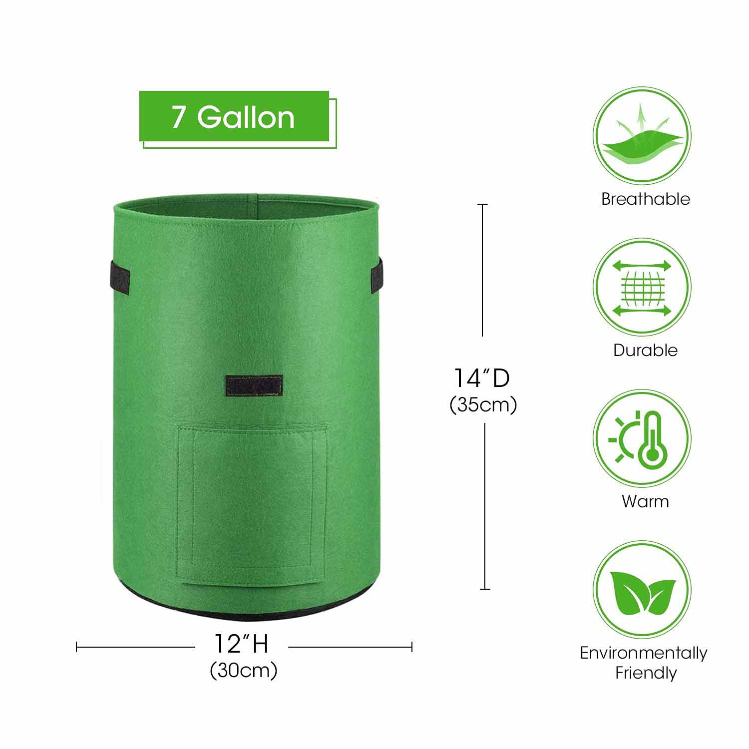 5-Pack 5 Gallons Plant Grow Bag Potato Container Pots