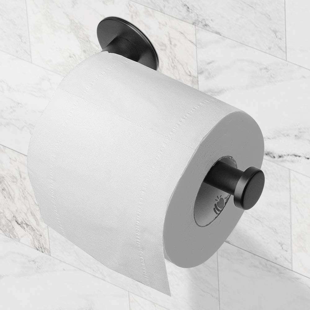 Adhesive Black Bathroom Paper Roll Holder Roll Holder 304