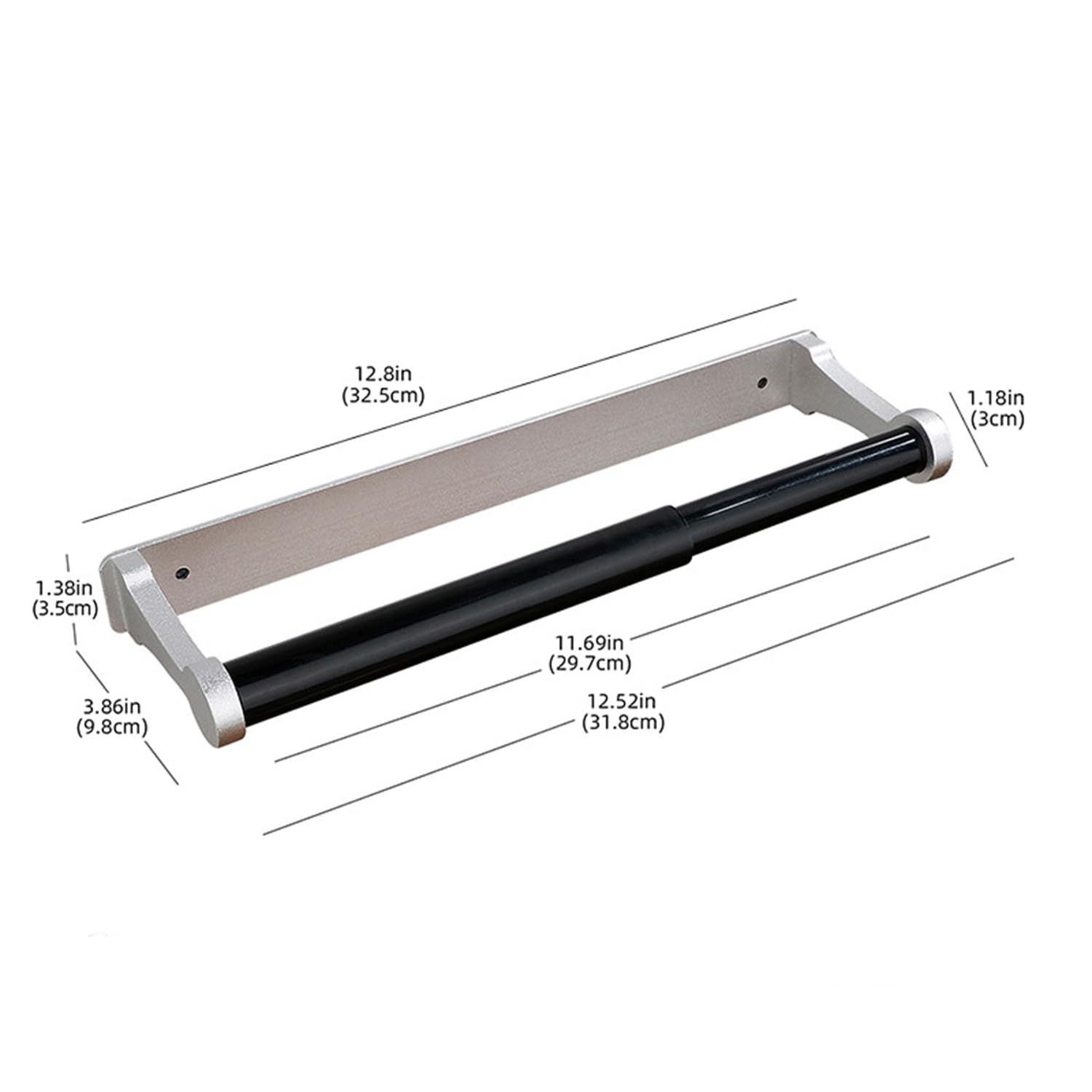 Cabinet Screw Wall Mount Adhesive Paper Towel Holder Rectangle Silver