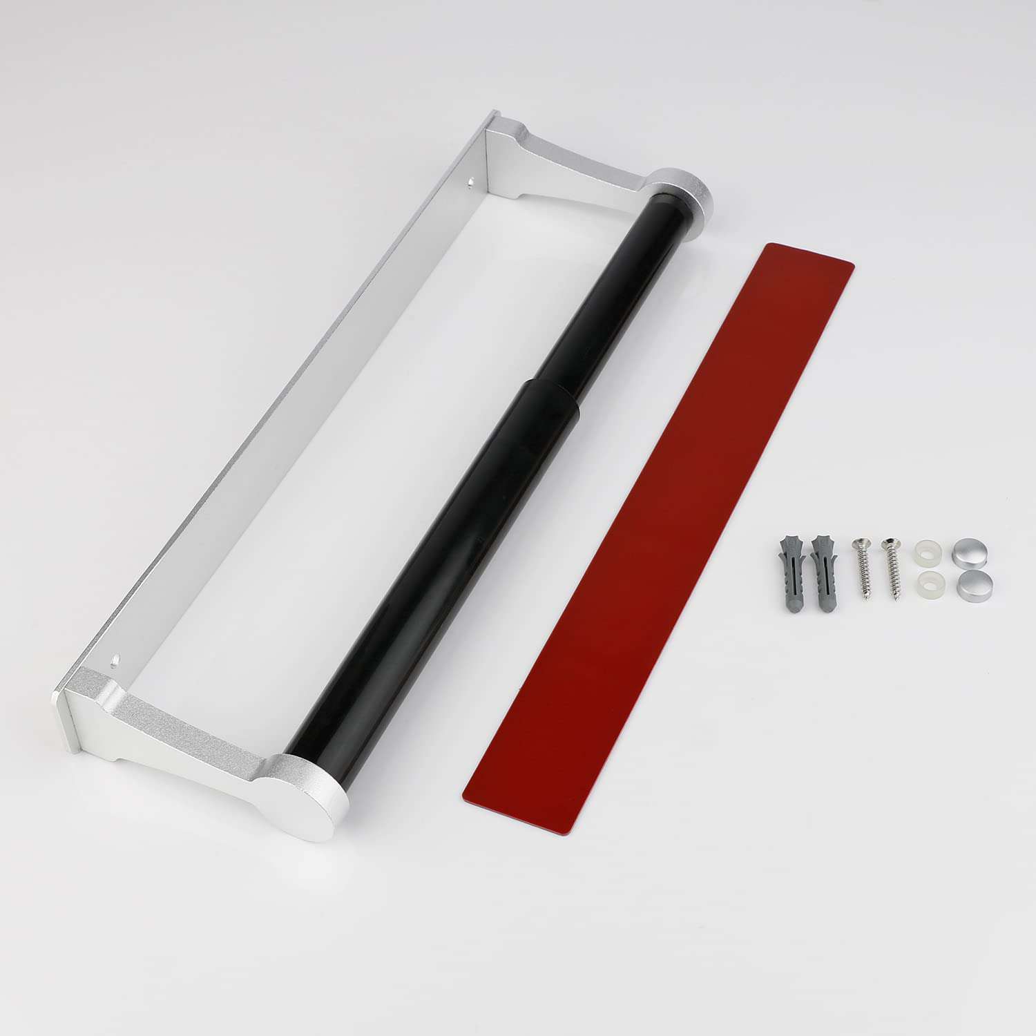 Cabinet Screw Wall Mount Adhesive Paper Towel Holder Rectangle Silver