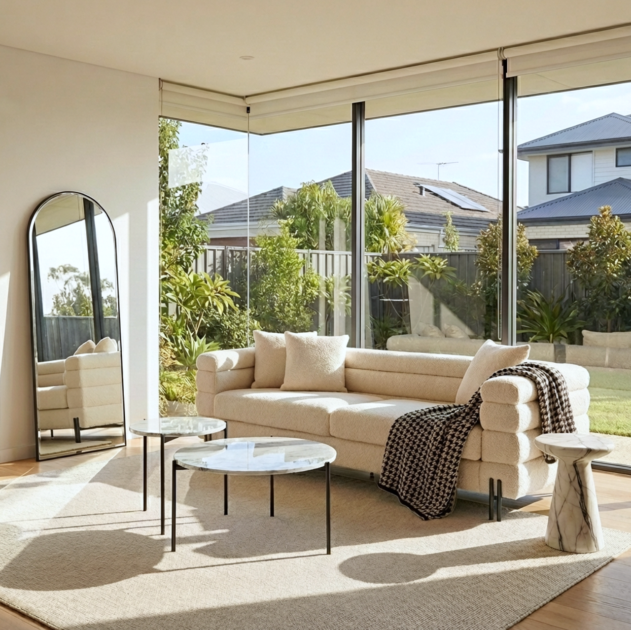 Interior Ave - Bianco Nested Coffee Table Set - White Marble Stone