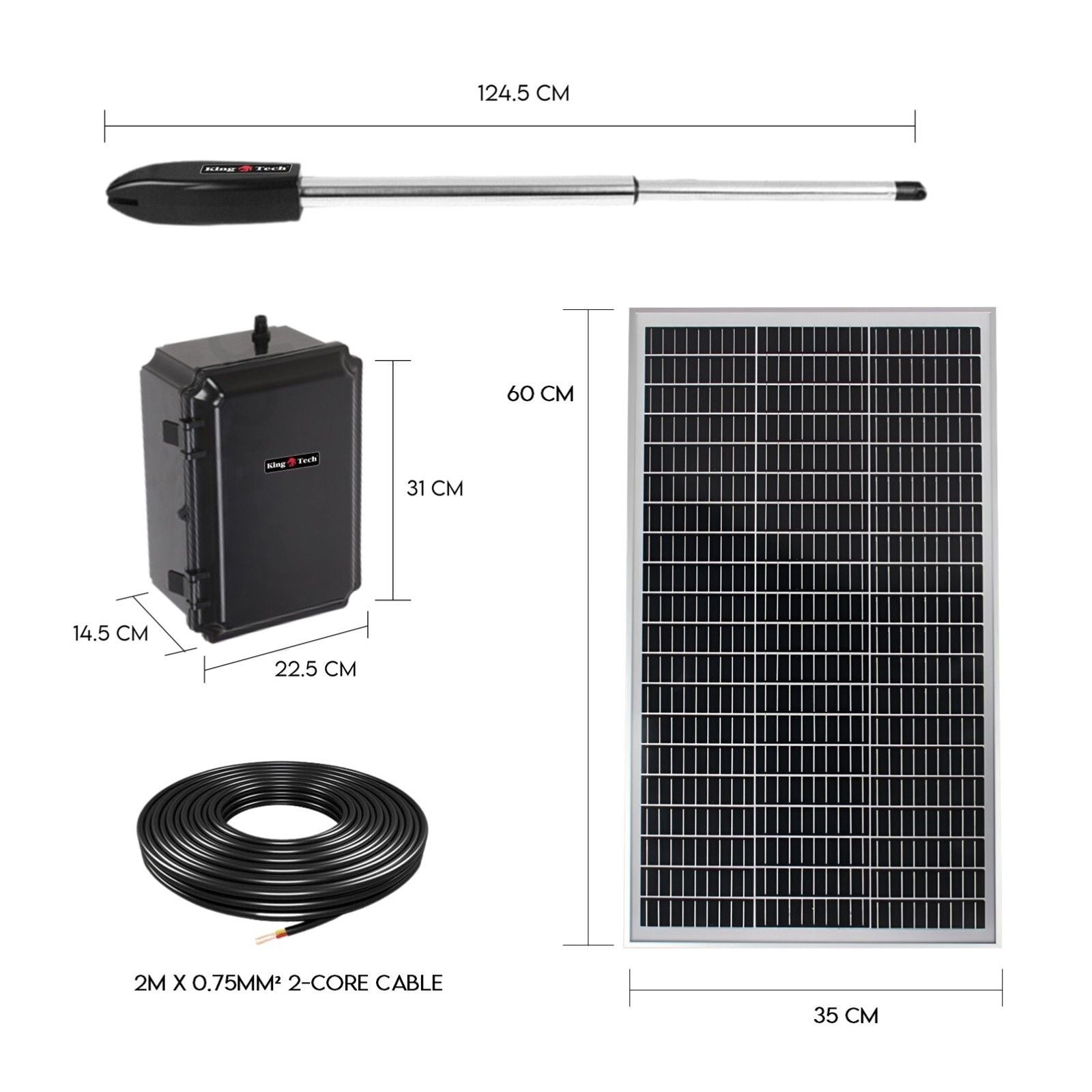 Swing Gate Opener Automatic Full Solar Power Kit Remote Control Bedworld