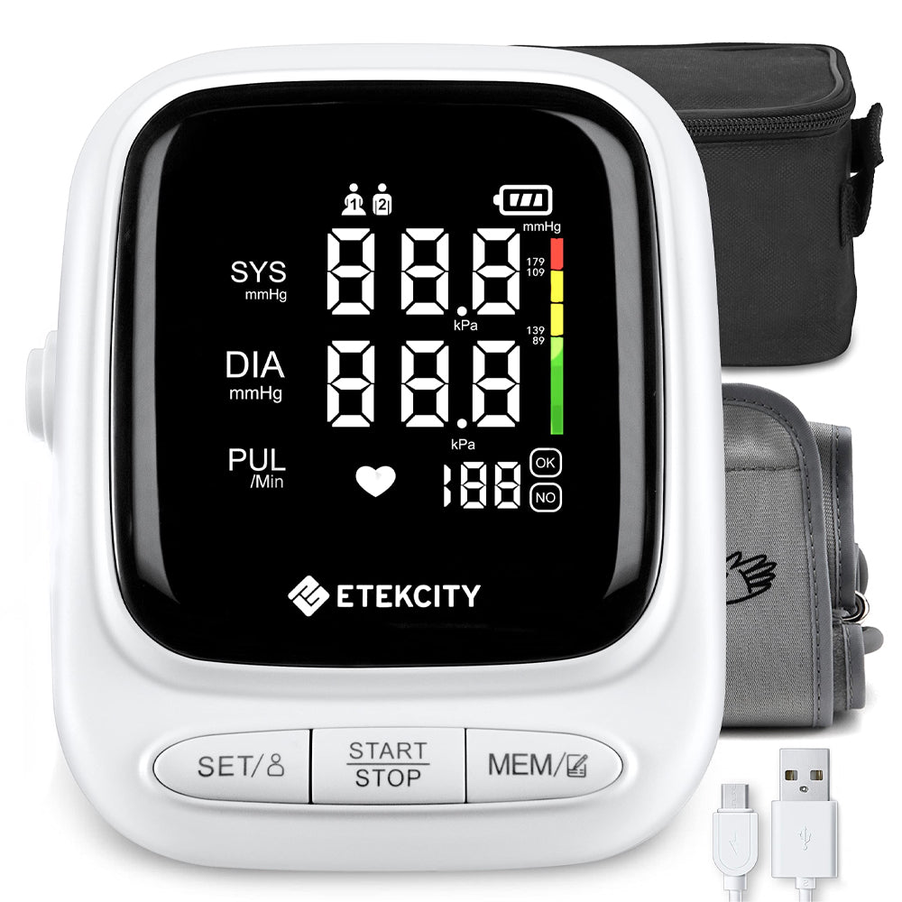 Etekcity Smart Scale for Body Weight, Black & Etekcity Smart Blood Pressure Monitor, White Bundle