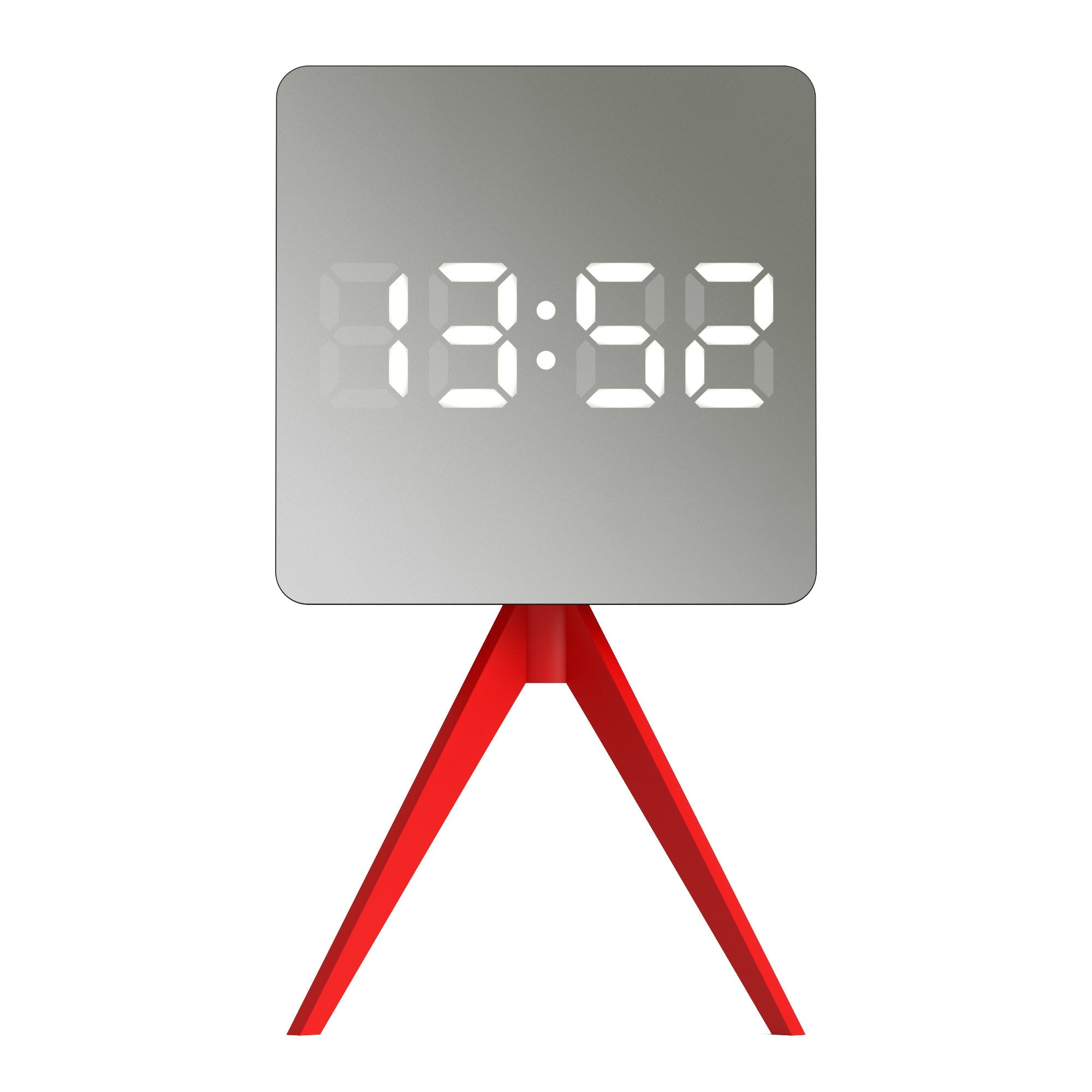 Newgate Space Hotel Droid LED alarm clock with red tripod stand and bright LED time display
