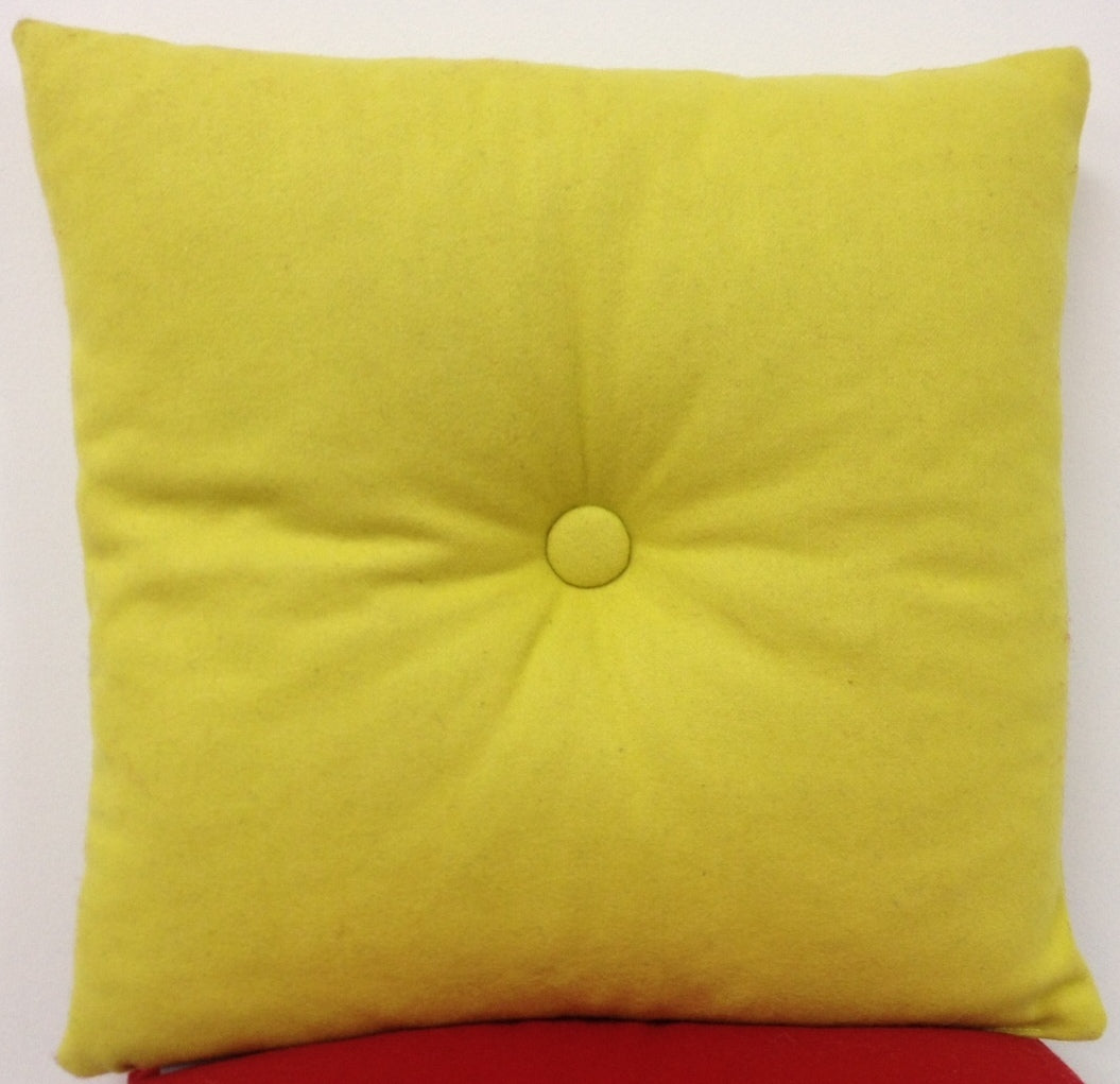 Button Mustard Yellow Pre Filled 40x40cm Cushion