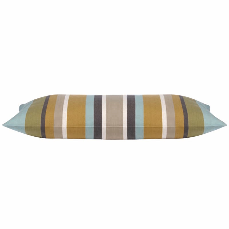 Rectangular cushion cover with multicolour vertical striped pattern, nautical palette