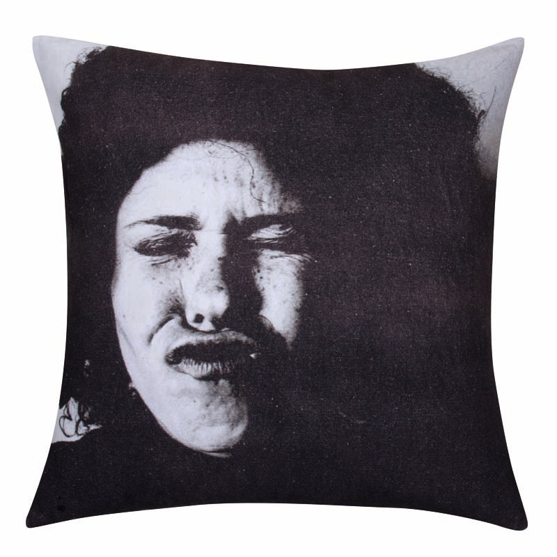 White Face Cushion Cover