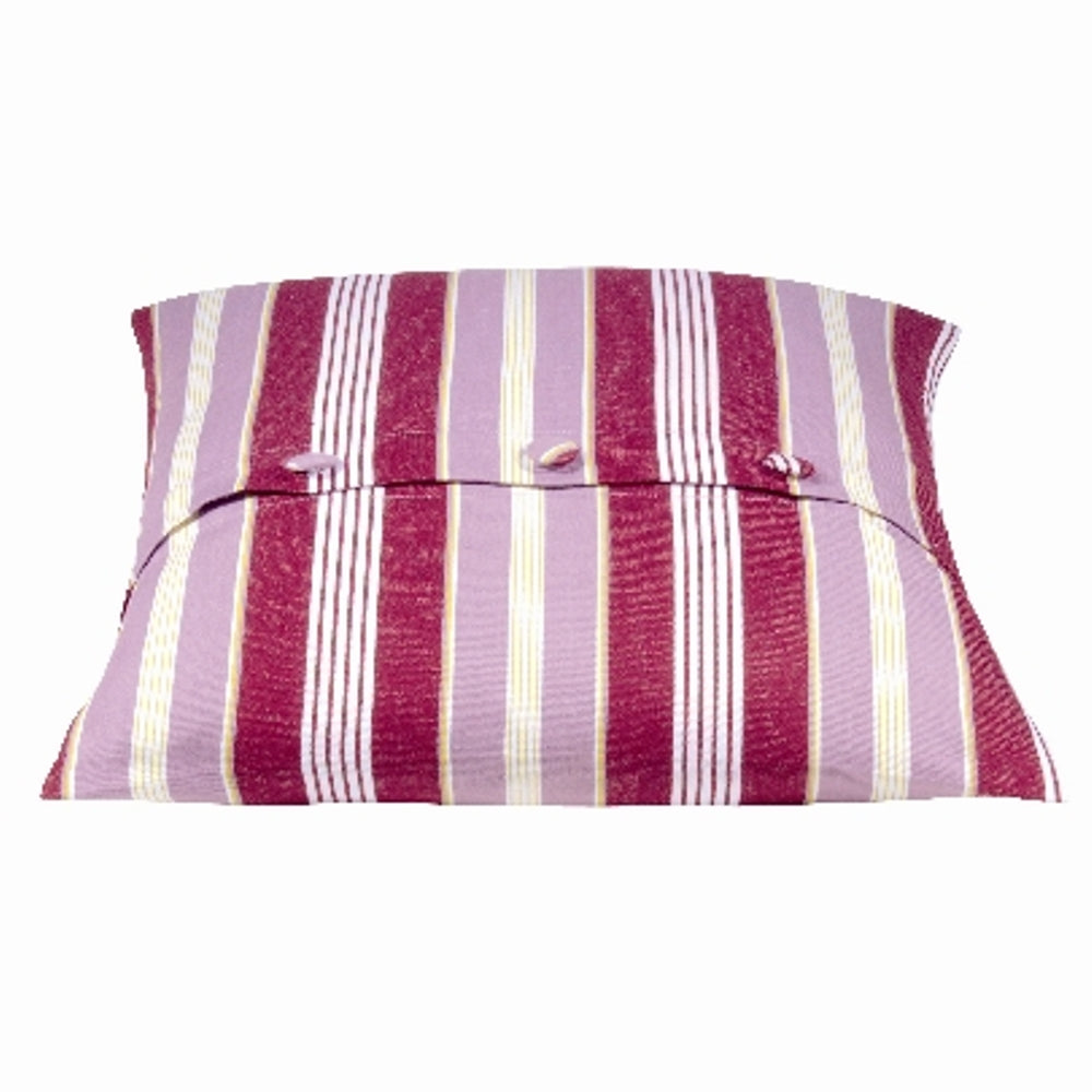 50x50cm striped cushion cover, fuchsia and cream vertical stripes, buttoned flap