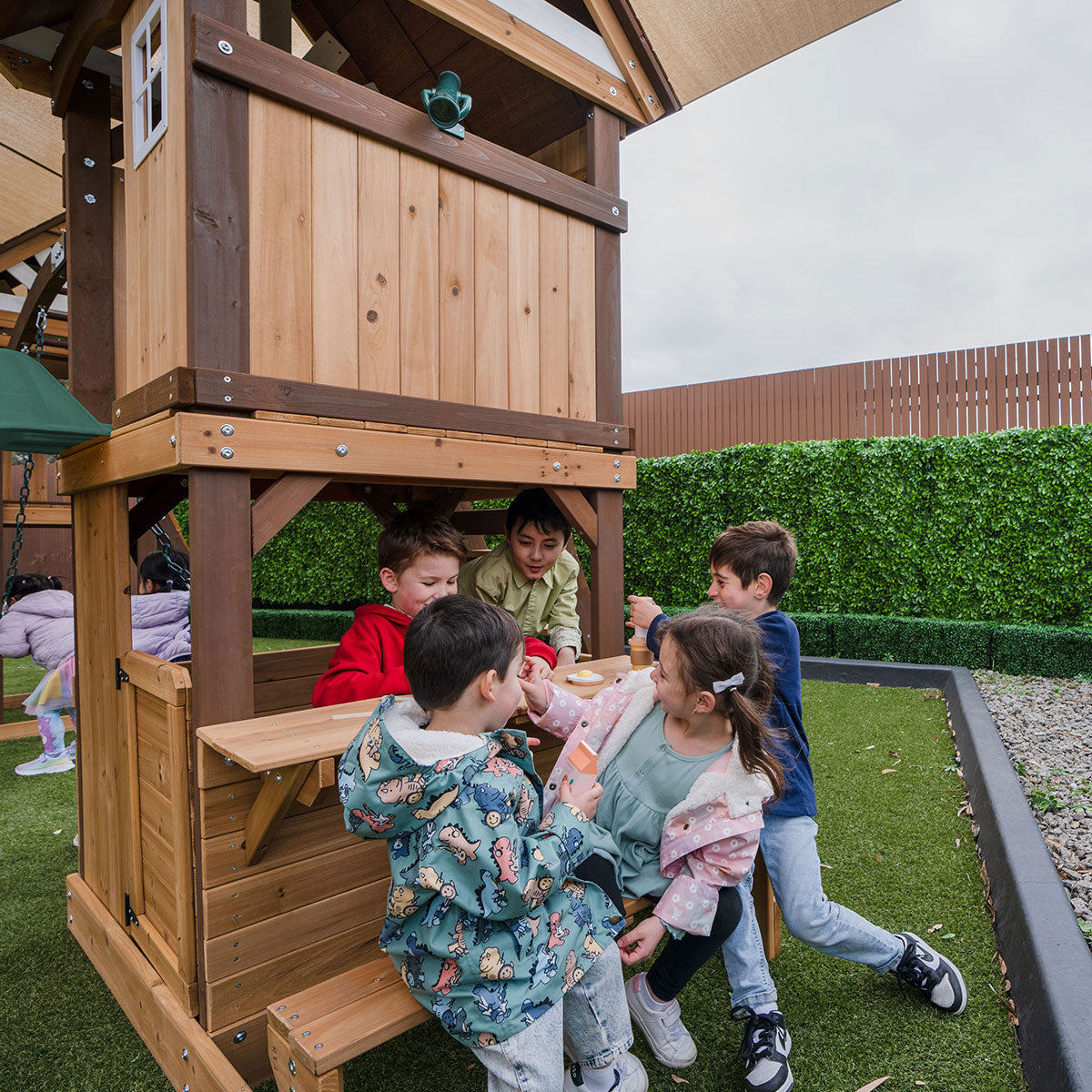 Lifespan Kids Armadale Swing Set & Play Centre with Two 2.2m Slide (Pastel Green)