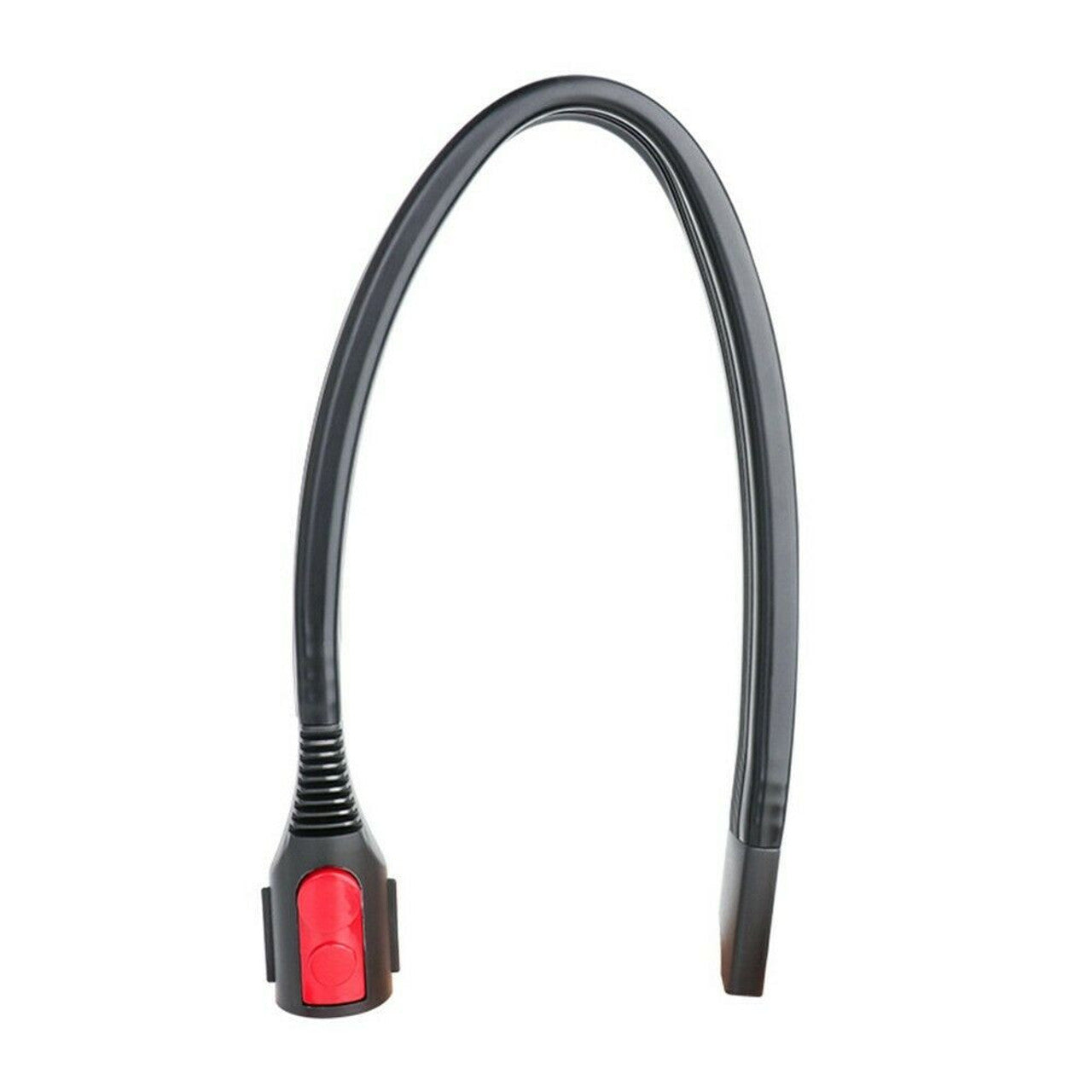 Flexible crevice tool with long curved neck and red control module, black