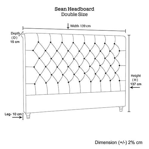 Bed Head Double Size French Provincial Headboard Upholsterd Fabric Beige