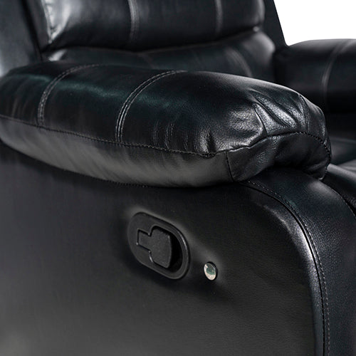 Black leatherette recliner control panel with switch and small indicator light
