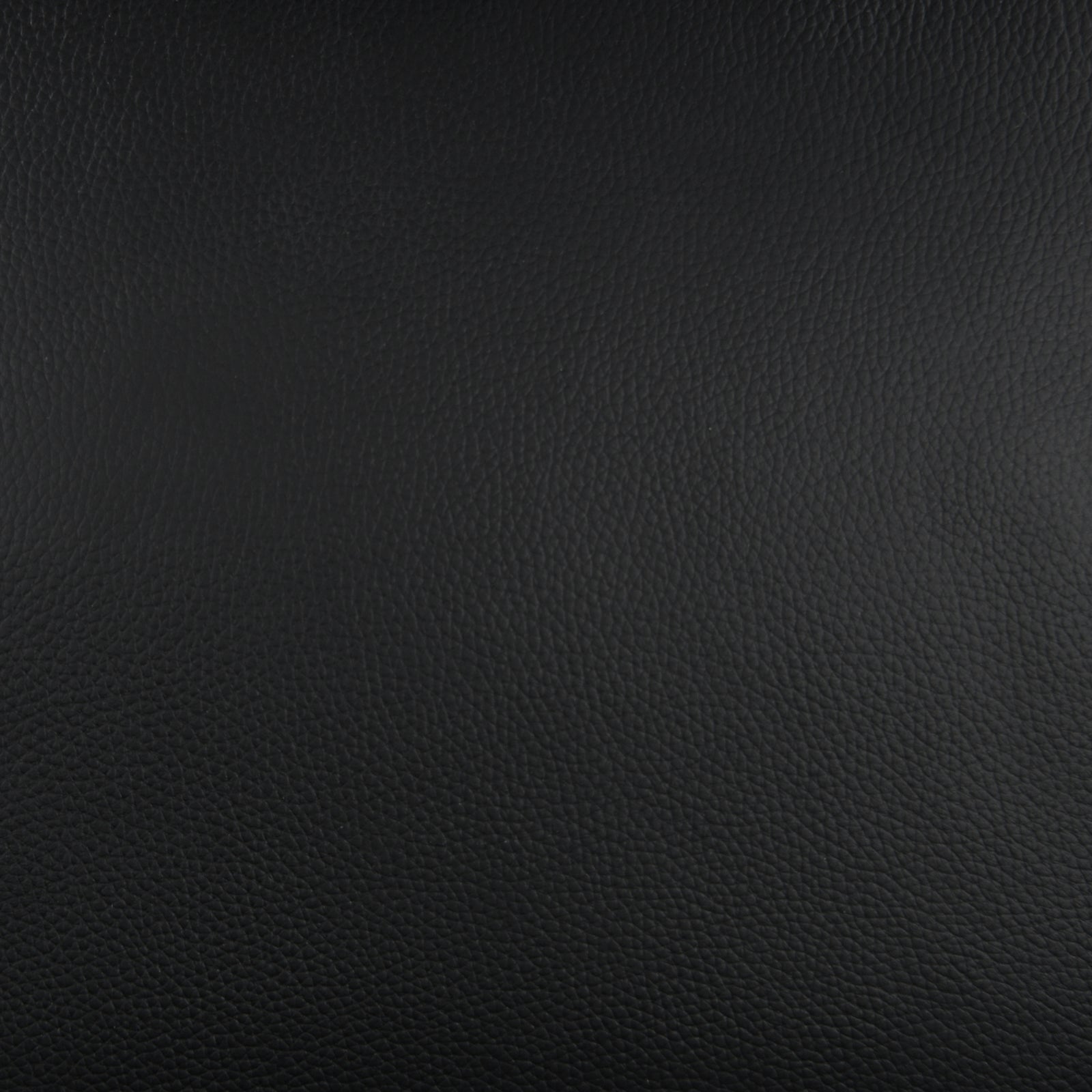 Black leather/PVC recliner upholstery with smooth, grained texture