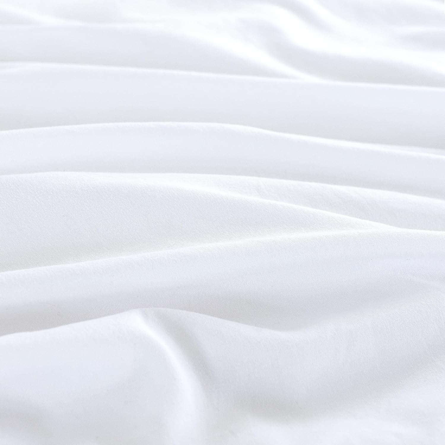 Vintage Washed Microfibre Quilt Cover Set (White, Double)