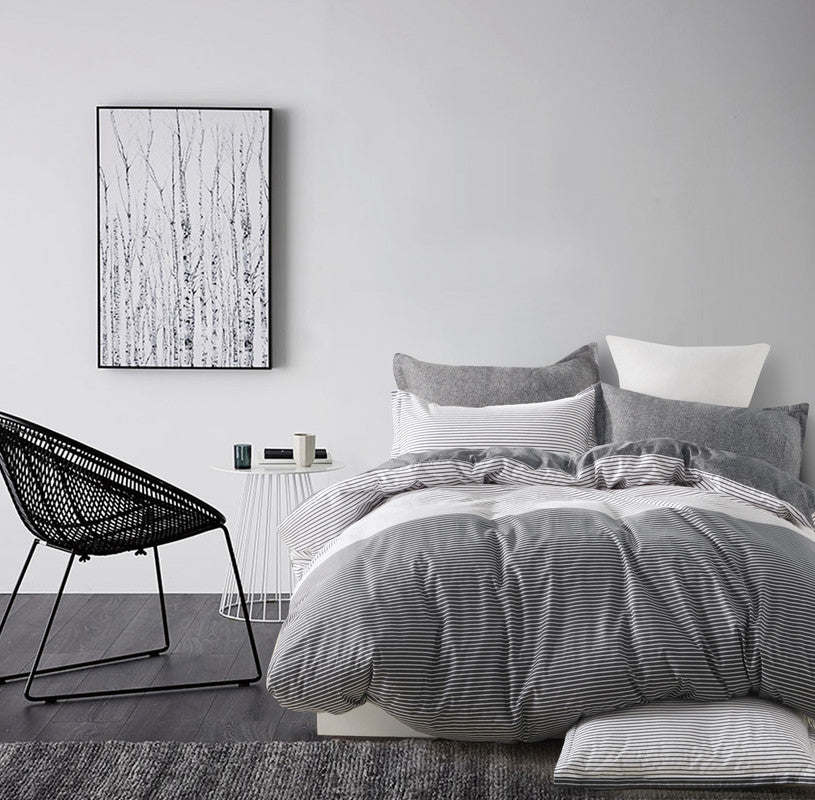 100% Cotton Reversible Quilt Cover Set - Gerry - Queen Size