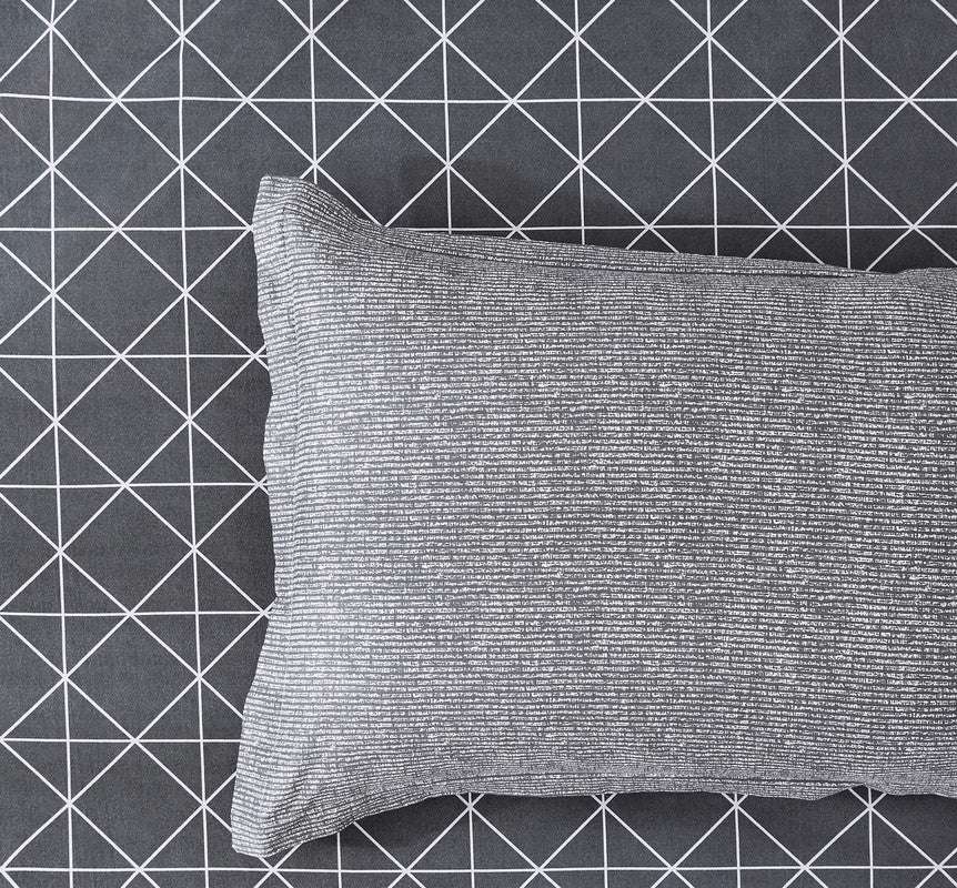 100% Cotton Reversible Quilt Cover Set - Manhattan - Queen Size