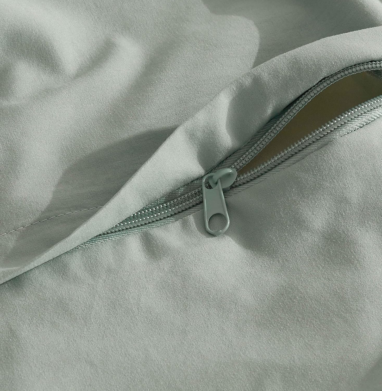 Vintage Washed Microfibre Quilt Cover Set (Sage, King)