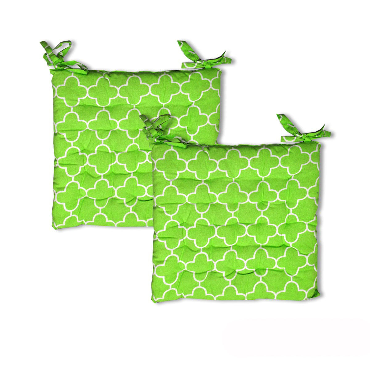 2 Cotton Chair Pads Moroccan Lime