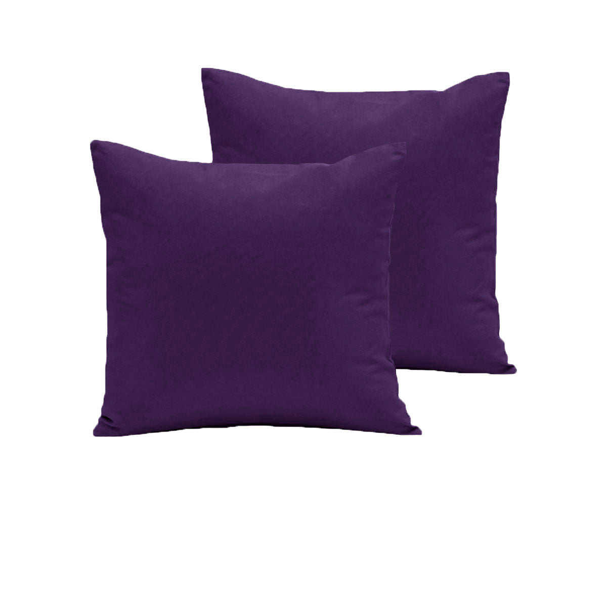 Pair of 280TC Polyester Cotton European Pillowcases Purple Bedworld