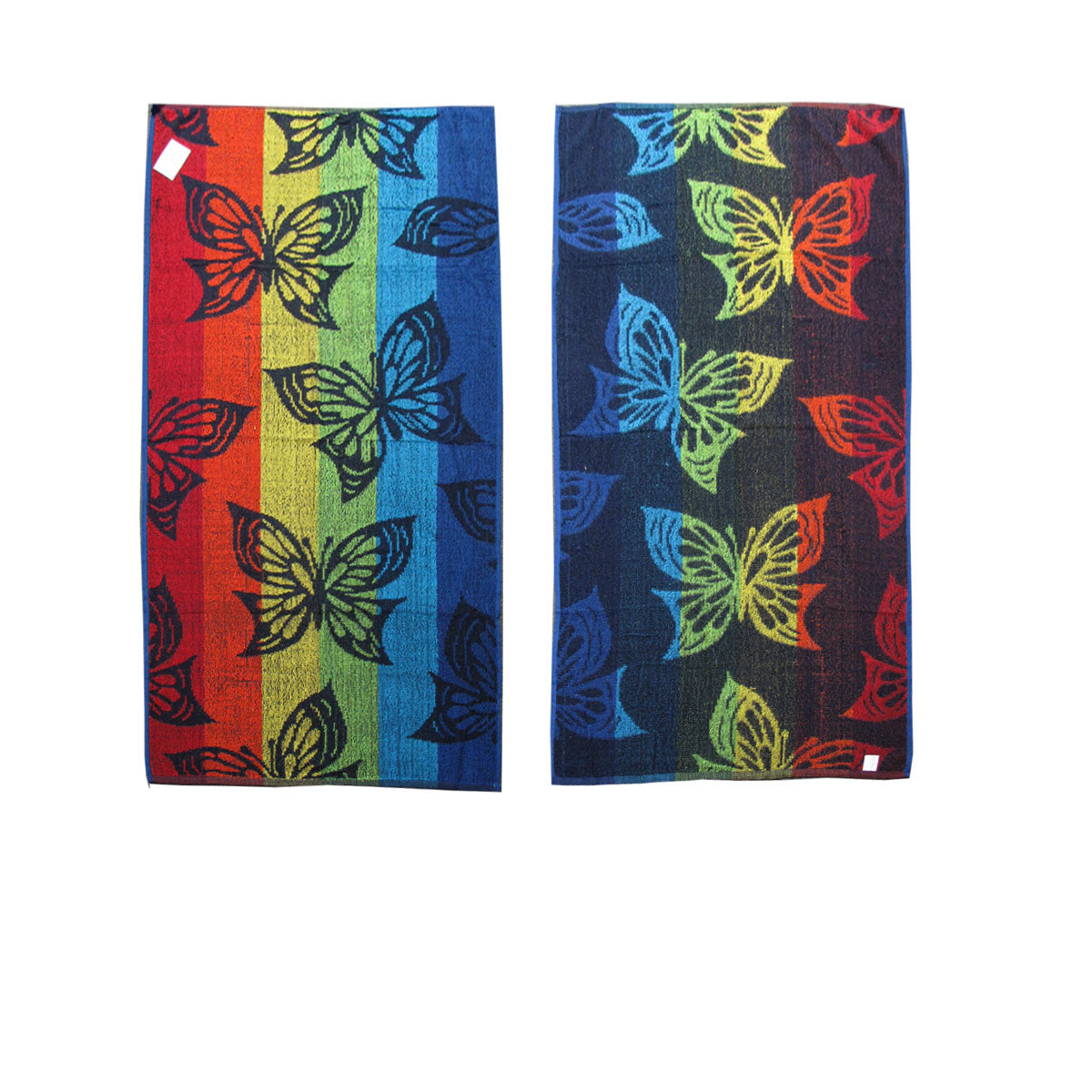 4 Imperfect Jacquard Terry Beach Towels Butterfly