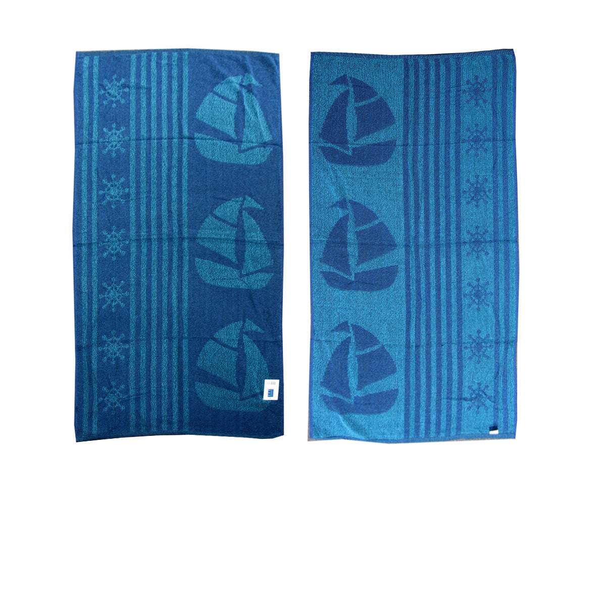 4 Imperfect Jacquard Terry Beach Towels Sail Boat