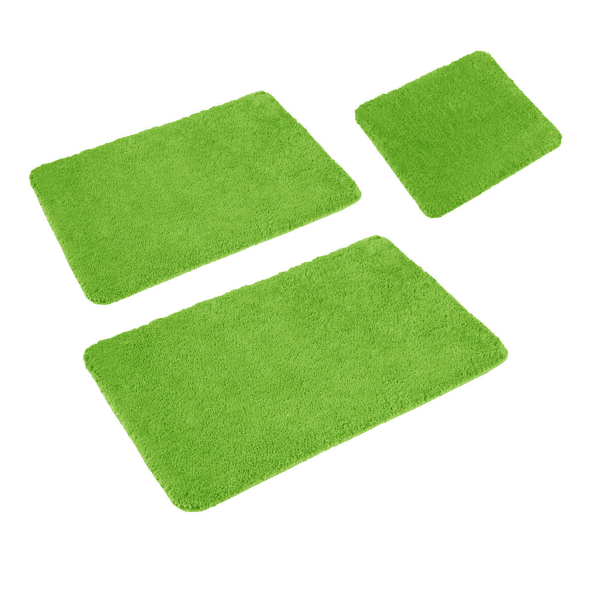 3 Bath Mat Set Green